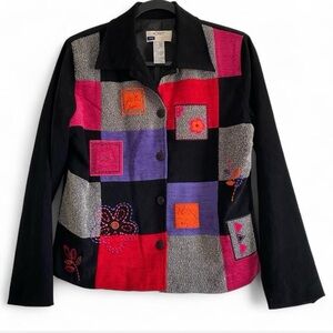 Vintage Koret Patchwork Embroidered Blazer Jacket Petite